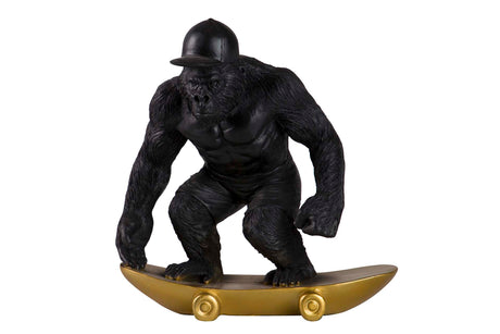 FIGURA KINGKONG SKATE RESINA NEGRA 21x15x21 CM