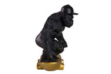 FIGURA KINGKONG SKATE RESINA NEGRA 21x15x21 CM