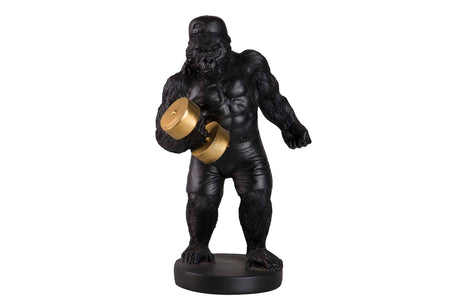 FIGURA KINGKONG PESAS RESINA NEGRA 18x15x30 CM