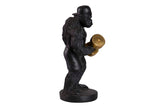 FIGURA KINGKONG PESAS RESINA NEGRA 18x15x30 CM