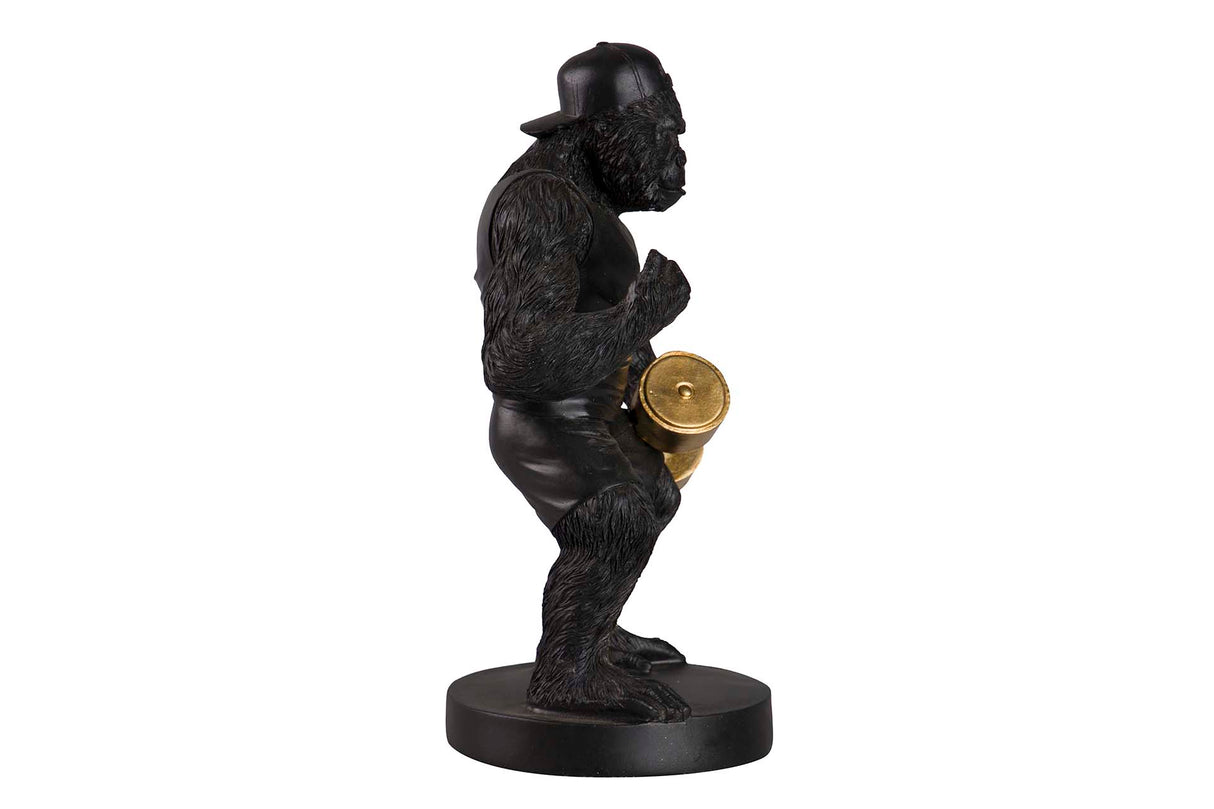 FIGURA KINGKONG PESAS RESINA NEGRA 16x13x27 CM