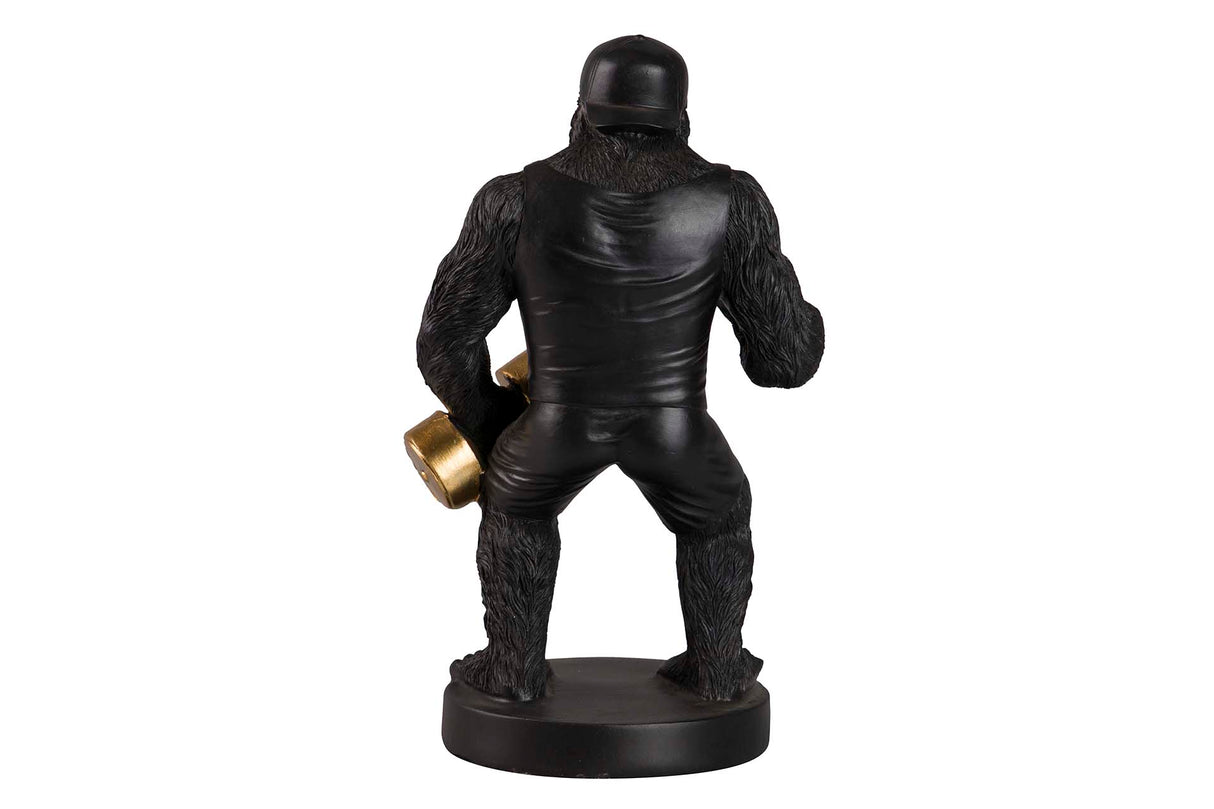 FIGURA KINGKONG PESAS RESINA NEGRA 16x13x27 CM