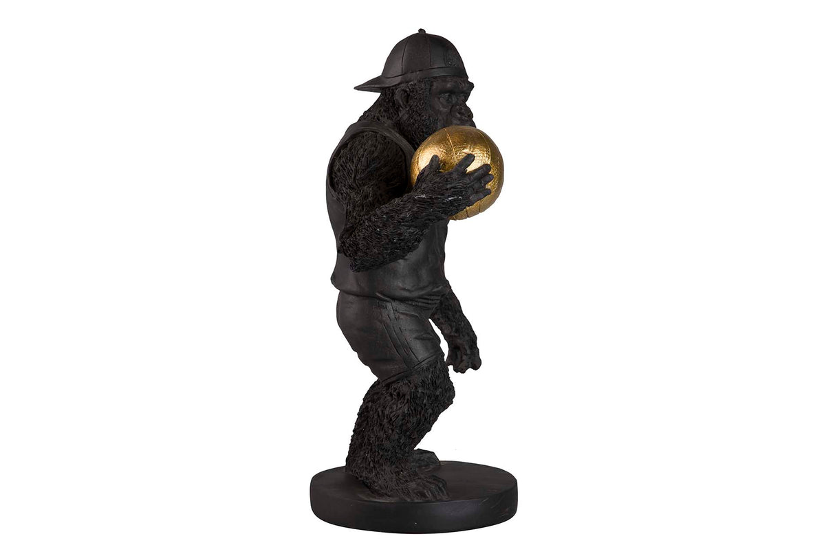 FIGURA KINGKONG BASKET RESINA NEGRA 23x15x34 CM