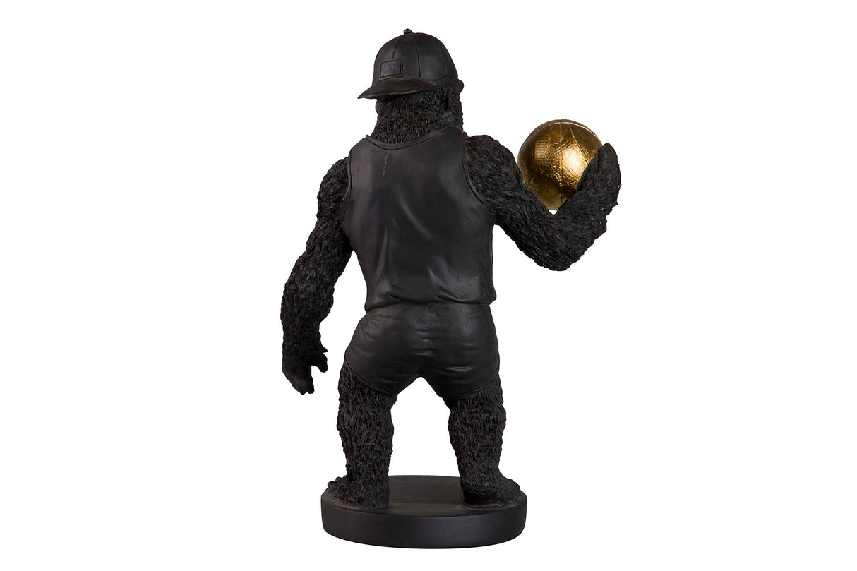 FIGURA KINGKONG BASKET RESINA NEGRA 23x15x34 CM