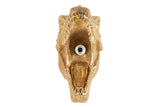 APLIQUE PARED T-REX RESINA DORADA 26x14x26 CM