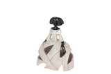 FIGURA MENINA RESINA BEIGE 13x8x17 CM