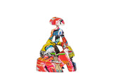 FIGURA MENINA RESINA ROJA 13x8x17 CM