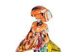 FIGURA MENINA RESINA ROJA 13x8x17 CM