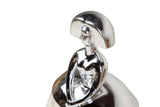 FIGURA MENINA RESINA PLATEADA 17x12x24 CM