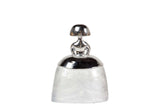 FIGURA MENINA RESINA PLATEADA 13x9x17 CM