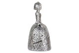 FIGURA MENINA RESINA PLATEADA 18x13x24 CM