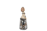 FIGURA MENINA RESINA DORADA 14x6x16 CM