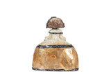 FIGURA MENINA RESINA DORADA 14x6x16 CM