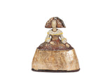 FIGURA MENINA RESINA DORADA 14x6x16 CM