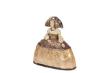 FIGURA MENINA RESINA DORADA 14x6x16 CM