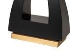 LAMPARA SOBREMESA METAL MDF NEGRO 40x40x67 CM