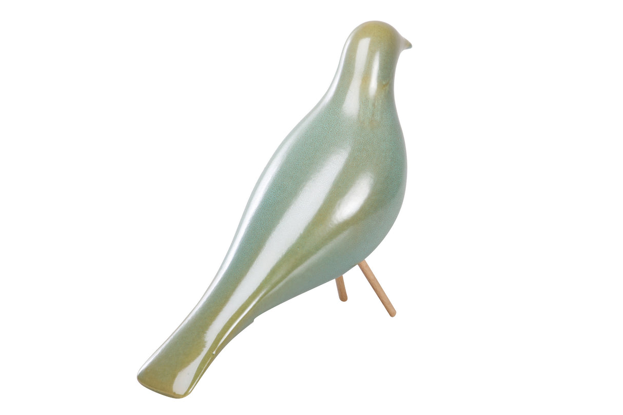 PAJARO CERAMICA TURQUESA 25x10x21 CM