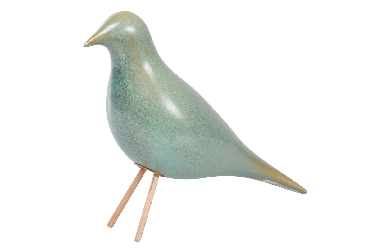 PAJARO CERAMICA TURQUESA 25x10x21 CM