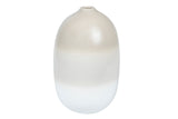 FLORERO CERAMICA BEIGE BLANCO 16,5x16,5x27 CM