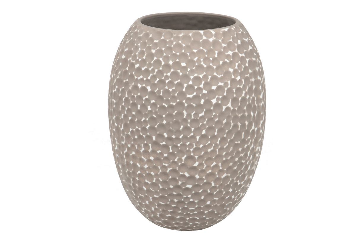 Vase en céramique gris blanc 21x21x29,5 cm