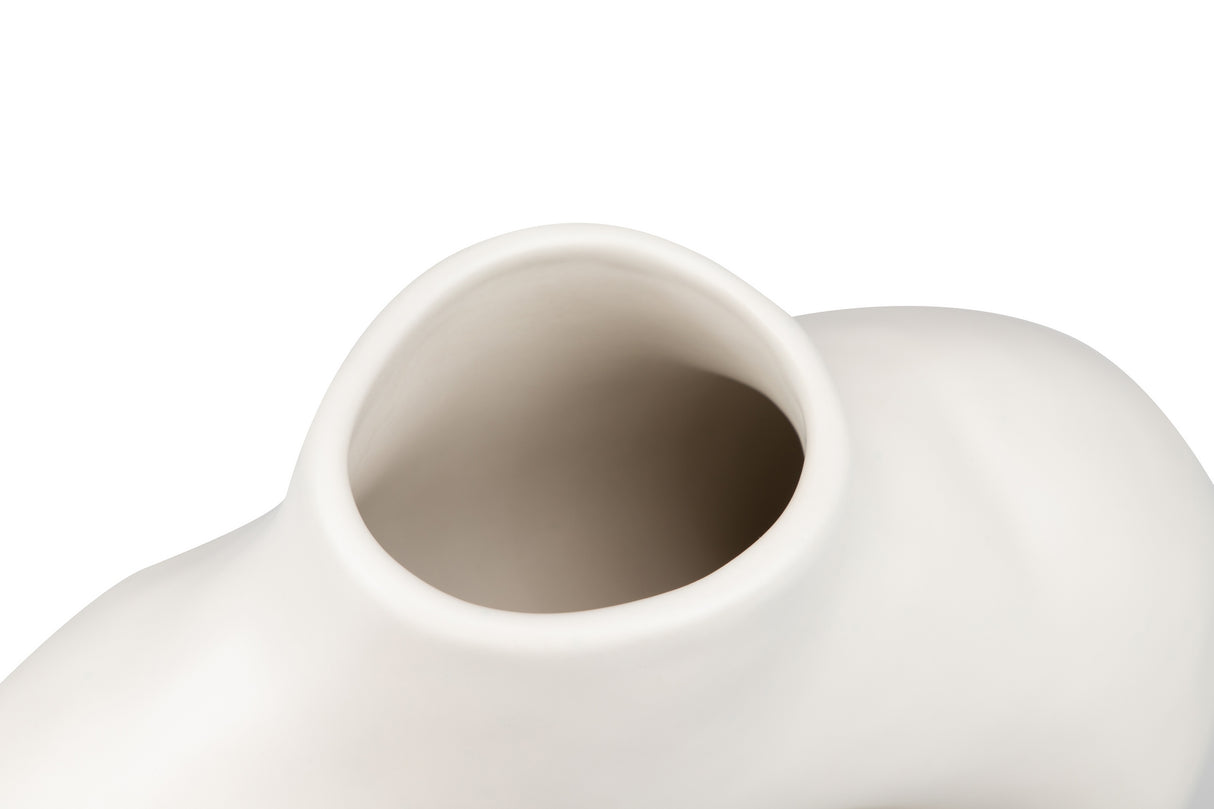 Ceramica Blanca Matte 26x9x27 cm Vase