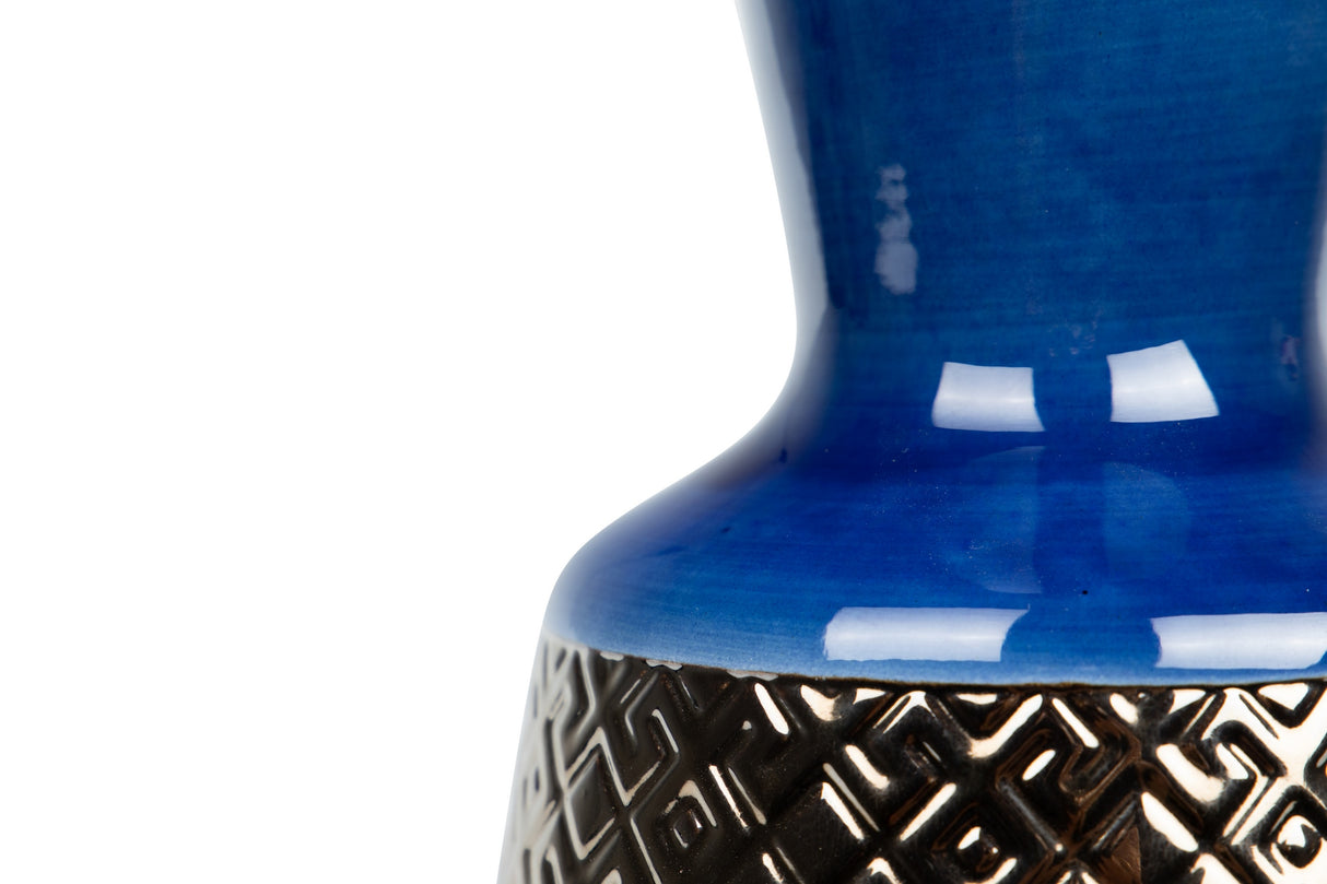 Vaso ceramico blu oro 19x19x34 cm