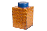 Orange blau Keramik Tibor 18,5x18,5x30,5 cm