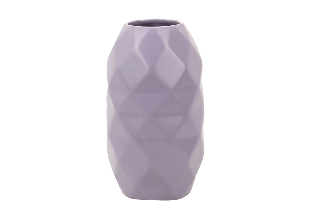 FLORERO CERAMICA MORADO MATE 17x17x30 CM