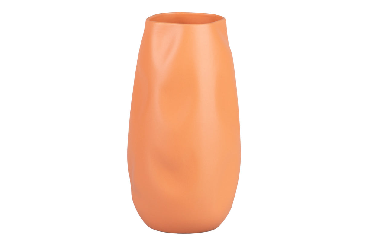 Vaso de cerâmica laranja fosca 19x19x36 cm