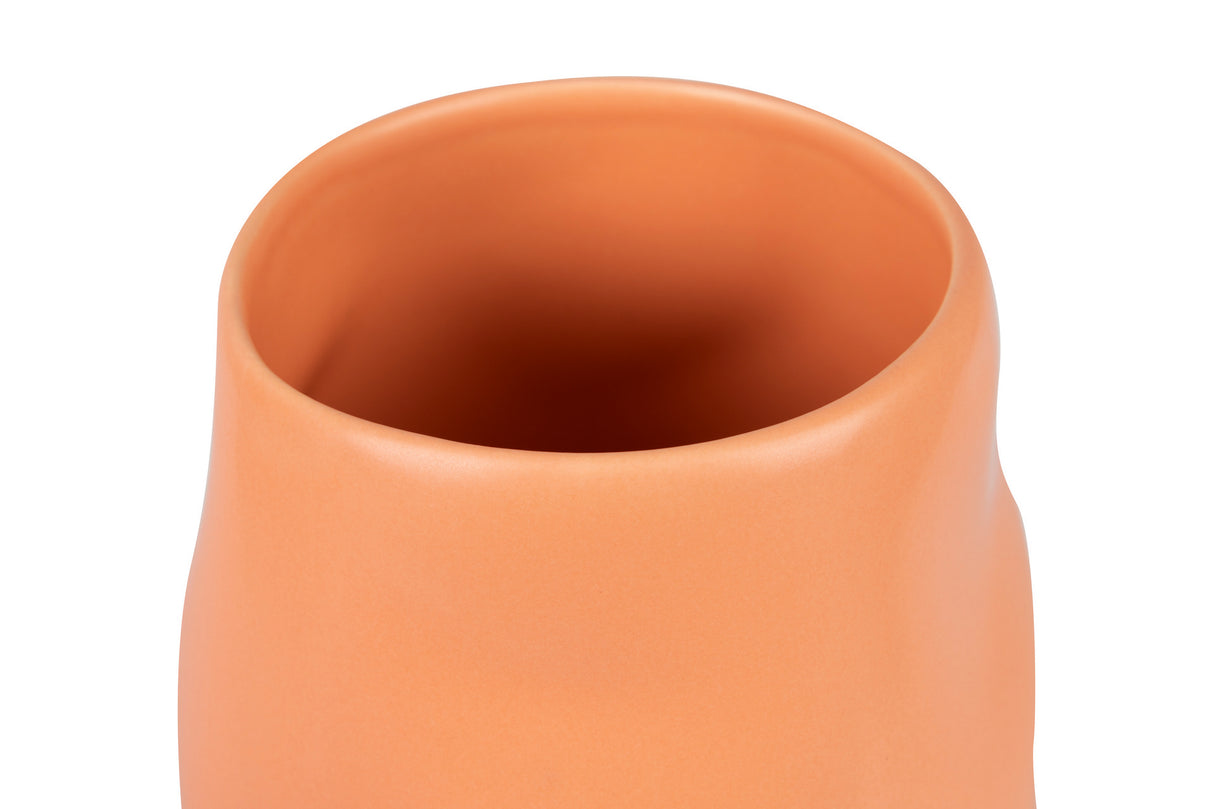 Vaso de cerâmica laranja fosco 16x16x30 cm