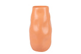 Vase en céramique orange mate 16x16x30 cm