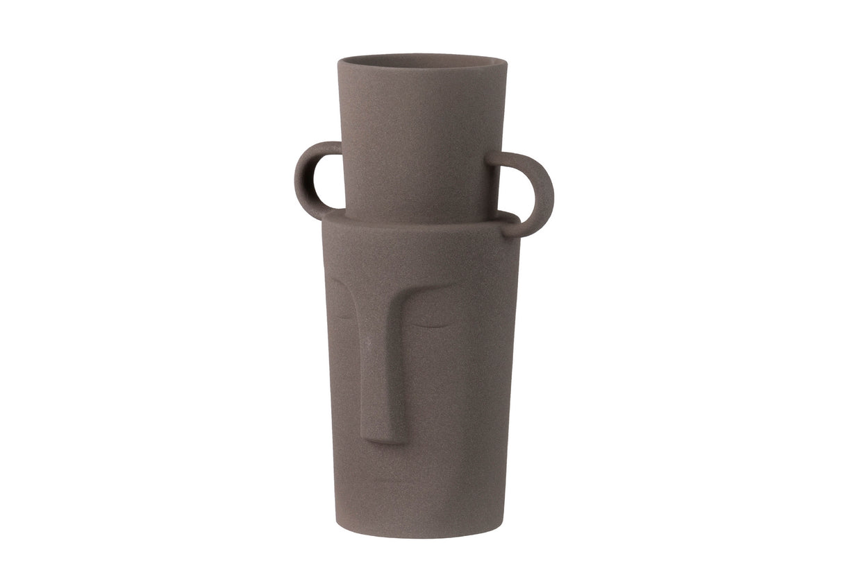 Terracota cinza do vaso de ceramica 20x14x30 cm