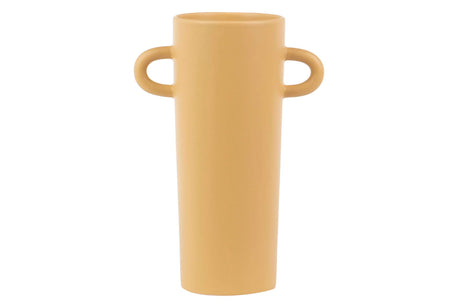 FLORERO CERAMICA ASAS MOSTAZA MATE 21x12x31 CM