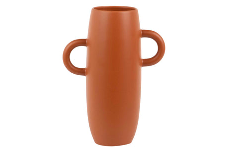 Ceramic Florero Mate Terracotta Asas 24x11x30 cm