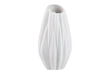 FLORERO CERAMICA BLANCO MATE 17x14x34 CM