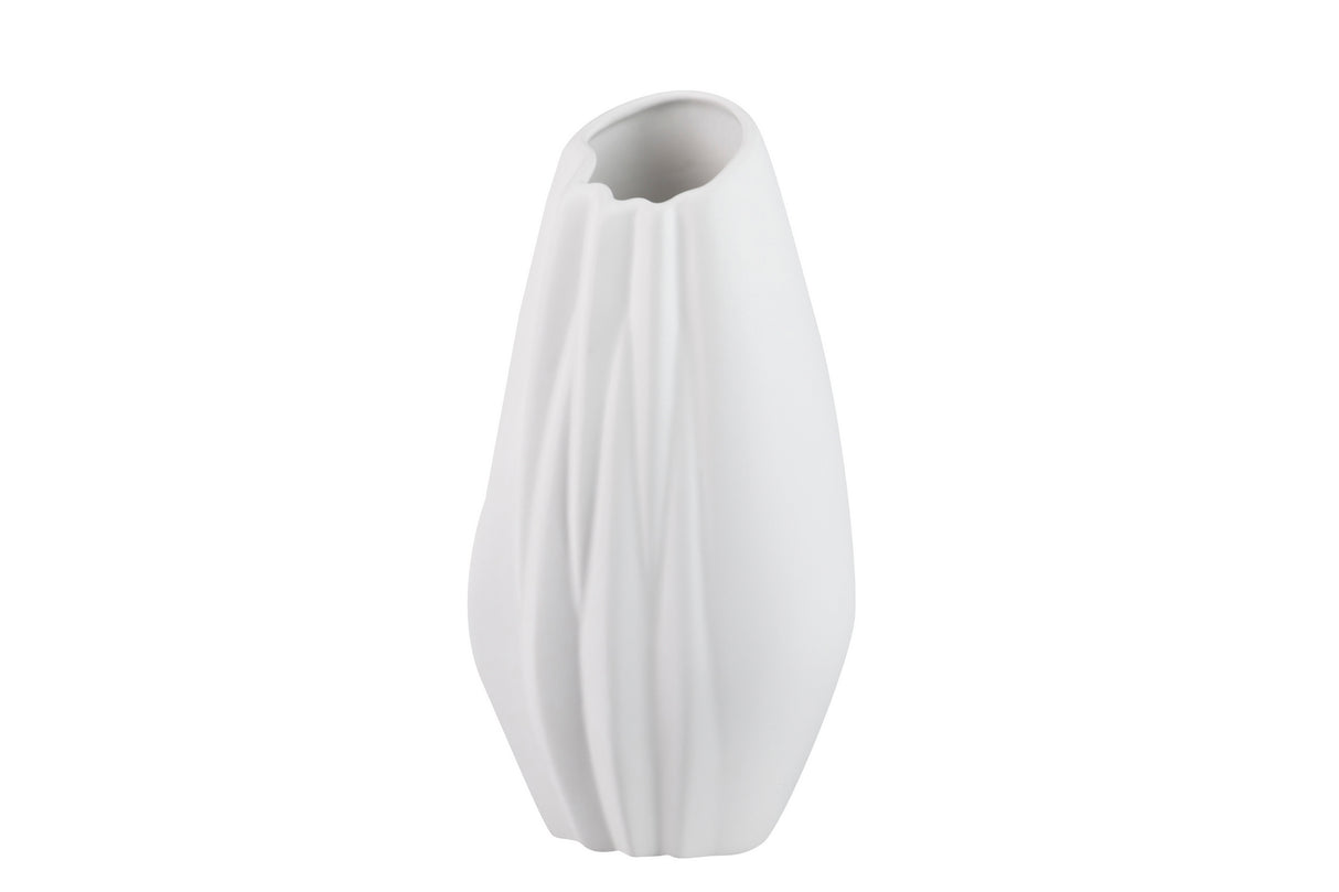 Céramica White Mate 17x14x34 cm Vase