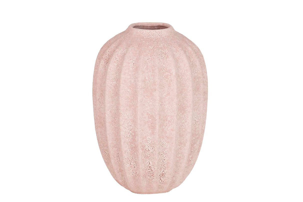 Florero in ceramica rosa 17x17x24 cm