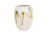 Vaso de cerâmica verde amarelo 17x17x22 cm