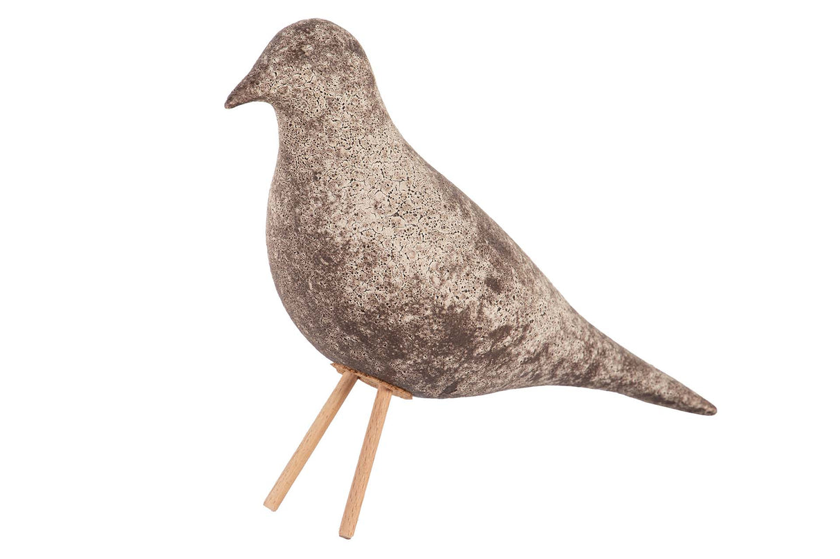 PAJARO CERAMICA MARRON 24x10x20 CM