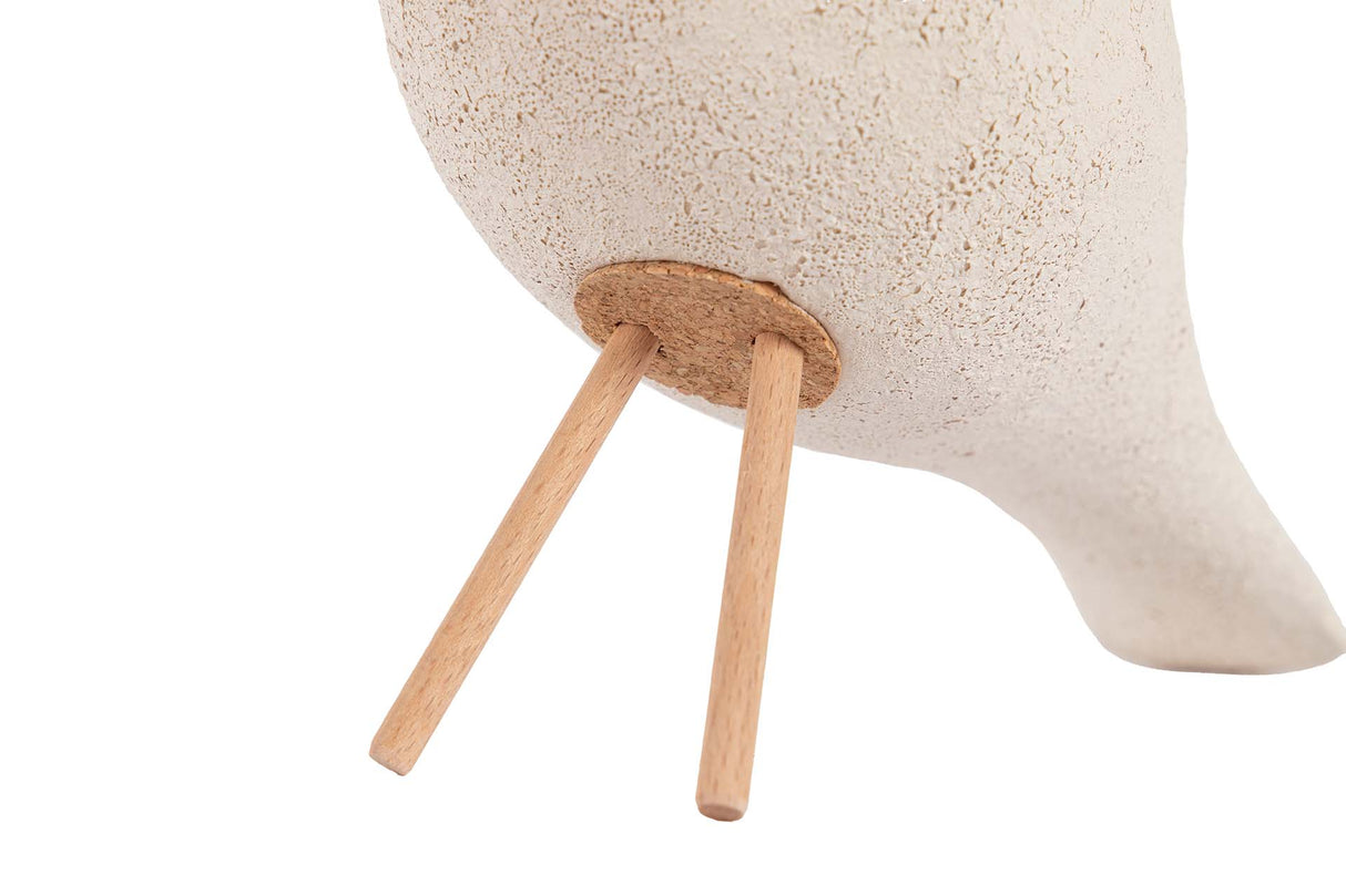 PAJARO CERAMICA BEIGE 24x10x20 CM