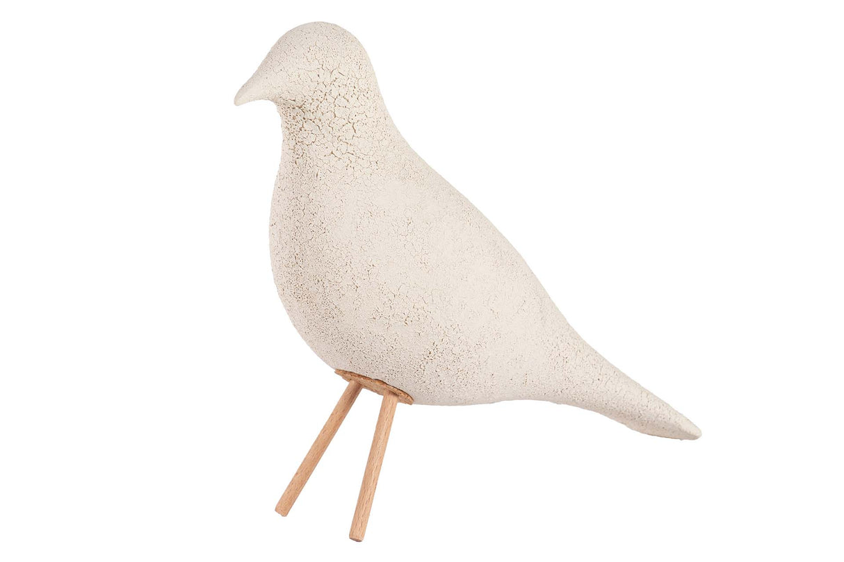 PAJARO CERAMICA BEIGE 24x10x20 CM