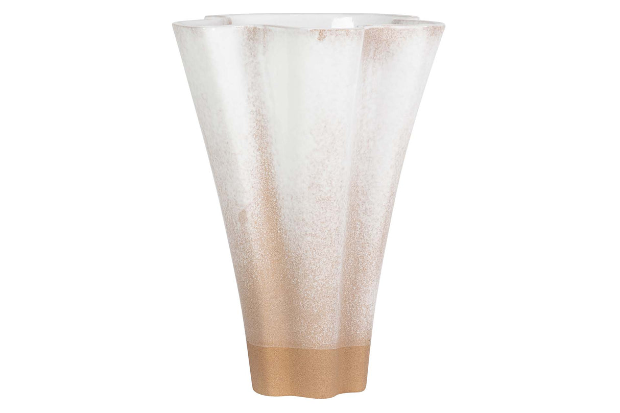 FLORERO CERAMICA BEIGE 26x26x35 CM