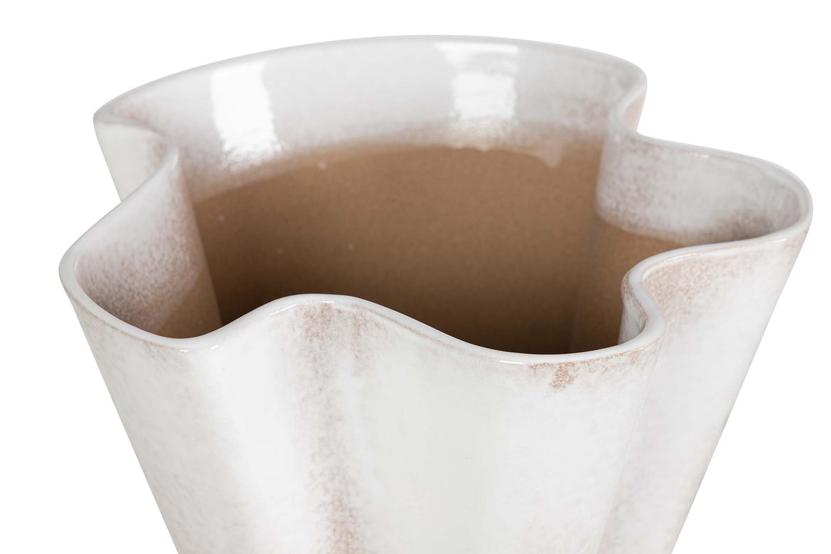 FLORERO CERAMICA BEIGE 26x26x35 CM