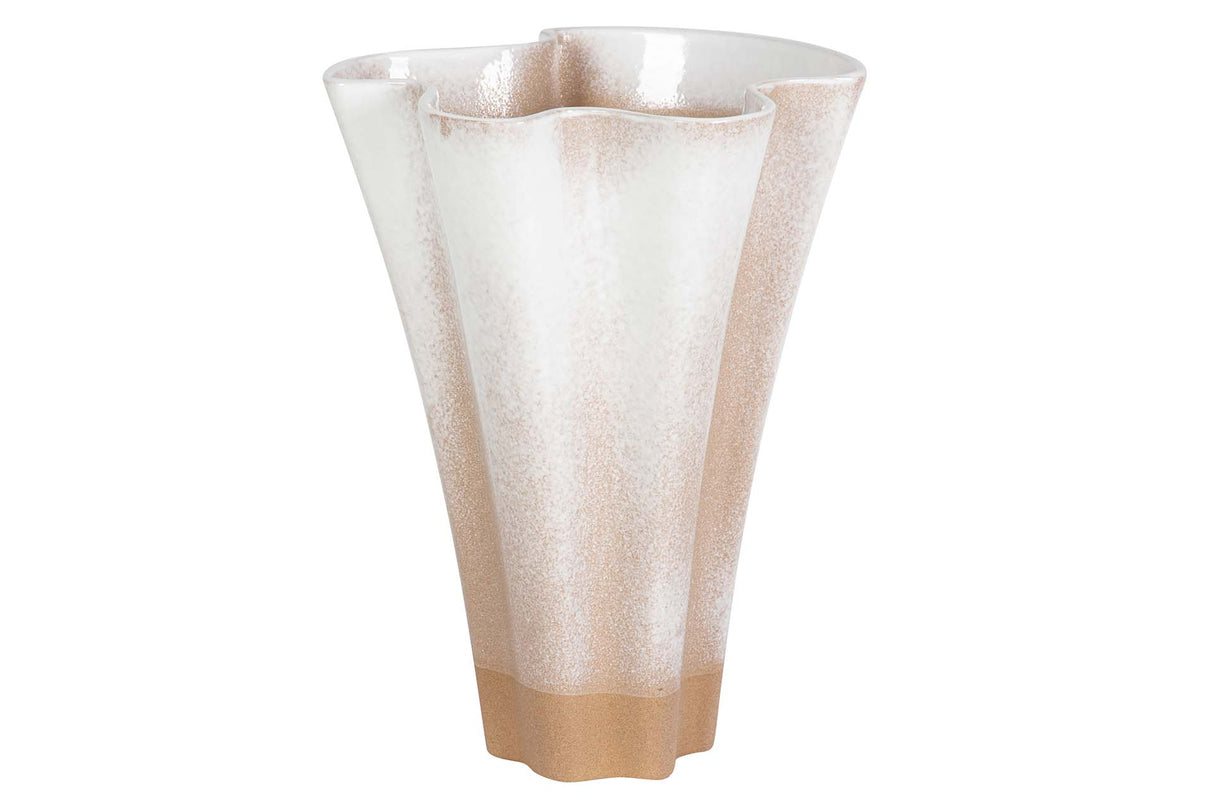 FLORERO CERAMICA BEIGE 26x26x35 CM