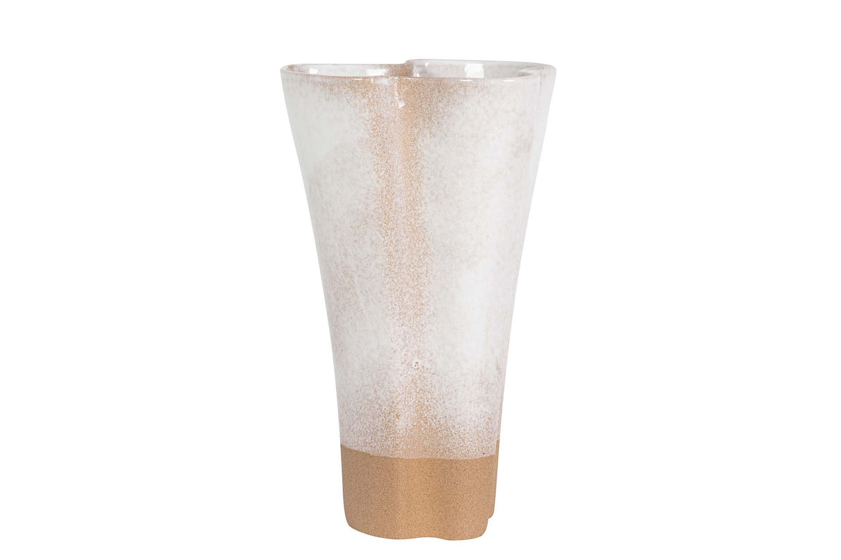 FLORERO CERAMICA BEIGE 16x16x26 CM