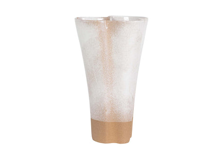 FLORERO CERAMICA BEIGE 16x16x26 CM