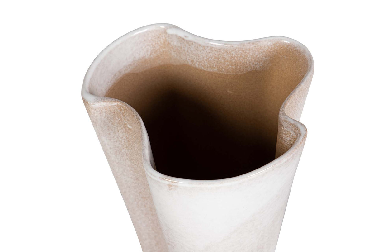 FLORERO CERAMICA BEIGE 16x16x26 CM