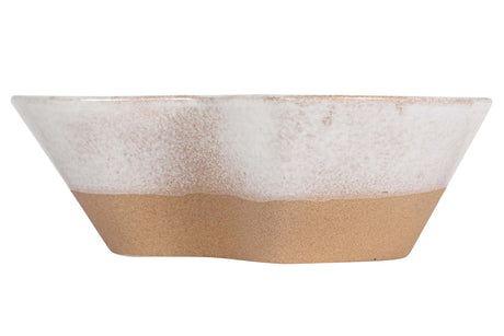 CENTRO DE MESA CERAMICA BEIGE 25x25x9 CM