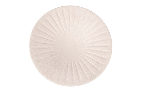 CENTRO DE MESA CERAMICA BEIGE 38x38x8 CM