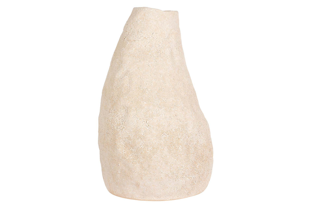 FLORERO CERAMICA BEIGE 19x19x31 CM